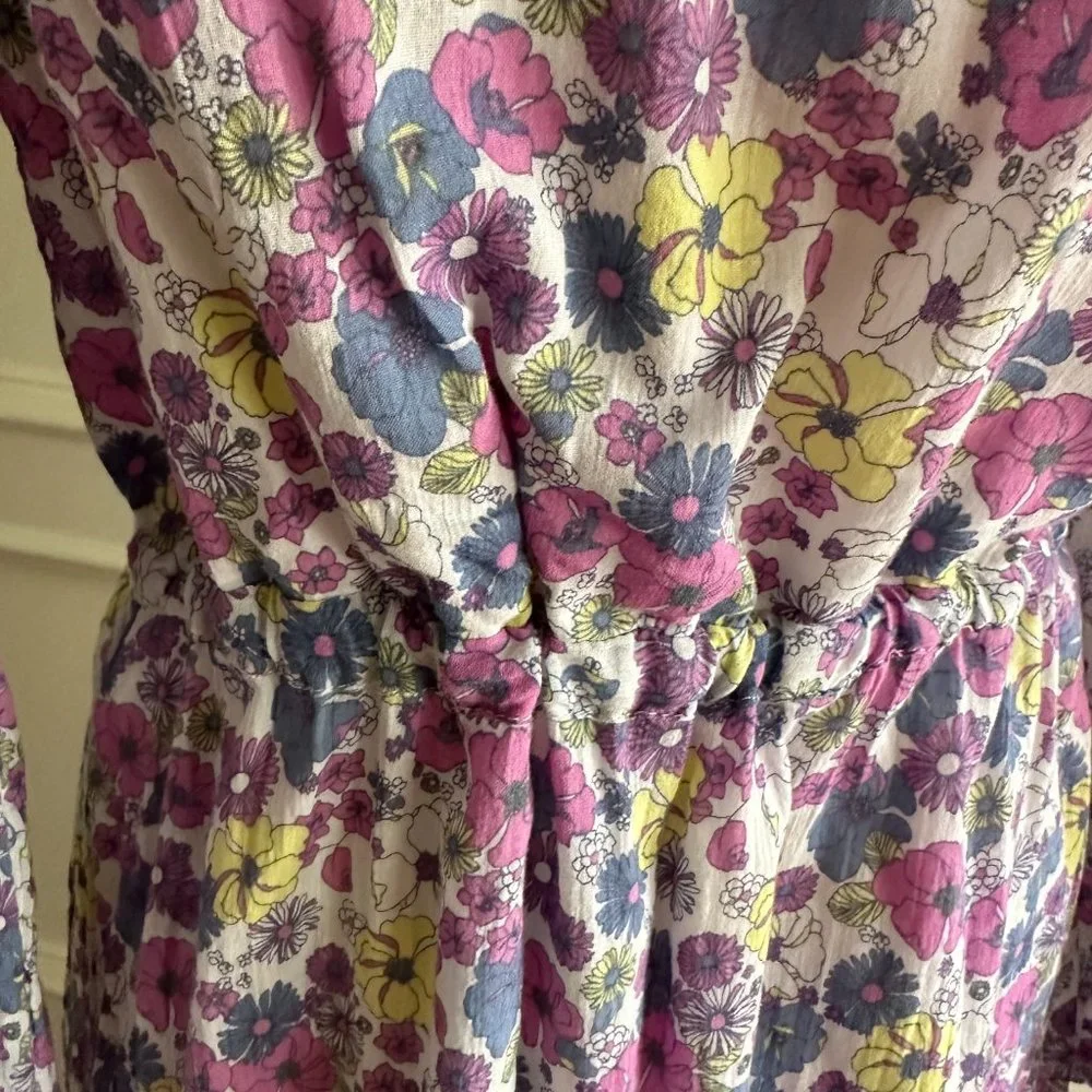Spring Mod Cloth Ruffling For Flowers Midi Dress, Size 14 - Picture 9 of 15